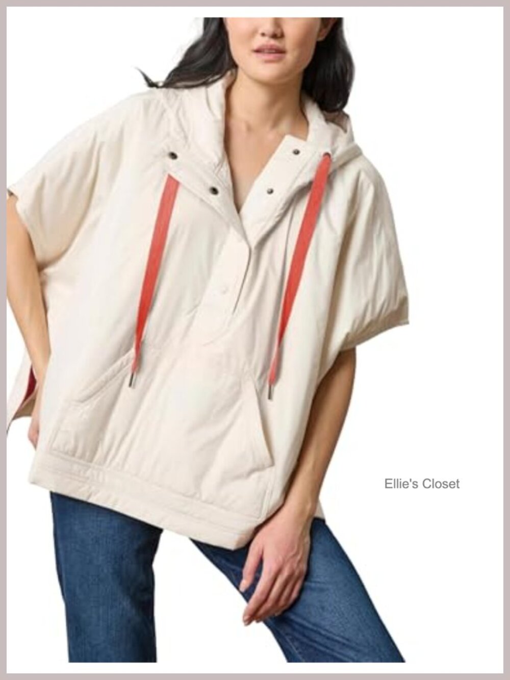 Women's Hooded Puffer Vest Short Sleeve Snap Button Loose Casual Outwear with